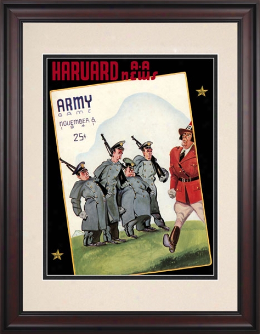 1941 Harvard Crimson Vs. Army Black Knights 10.5x14 Framed Historic Football Print
