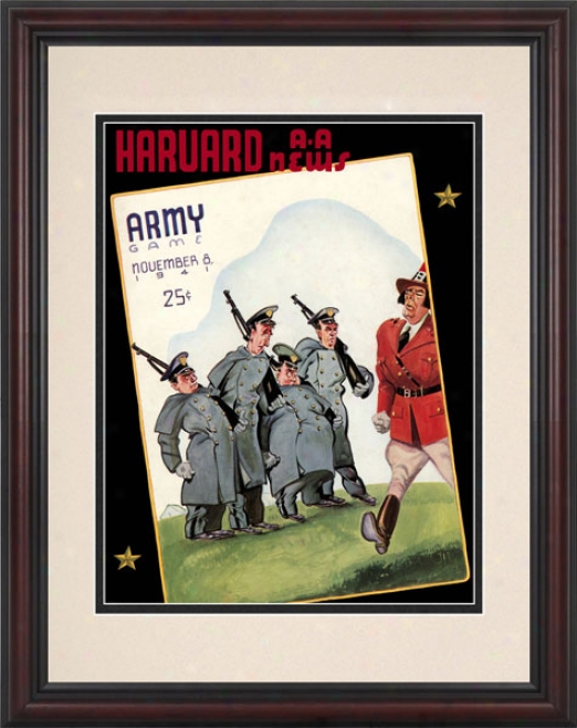 1941 Harvard Crimson Vs. Army Black Knights 8.5 X 11 Framed Historic Football Print