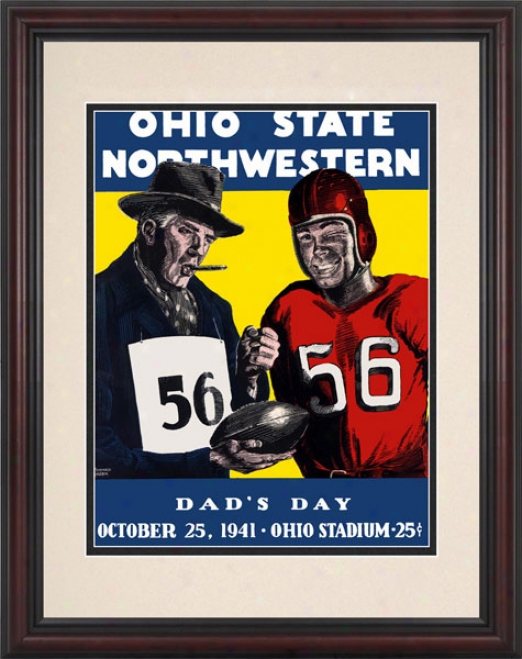 1941 Ohio State Buckeyes Vs. Northwestern Wildcats 8.5 X 11 Framed Historic Football Print