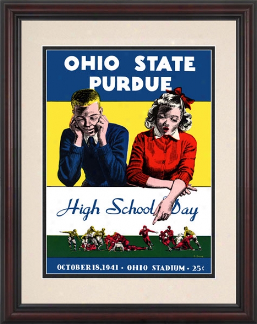 1941 Ohio State Buckeyes Vs. Purdue Boilermakers 8.5 X 11 Framed Historic Football Print