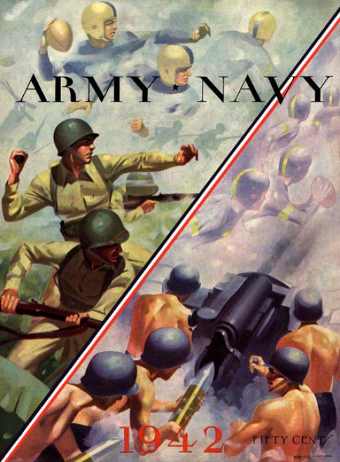 1942 Navy Vs. Host 36 X 48 Canvas Hitsoric Football Print