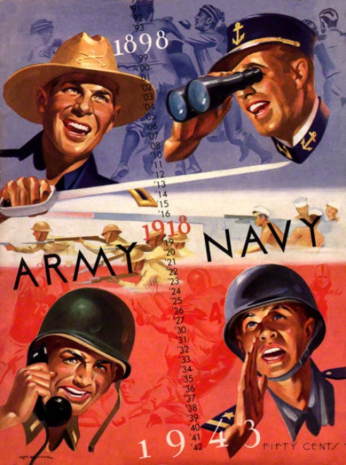 1943 Army Vs. Navy 22 X 30 Canvas Historic Football Print
