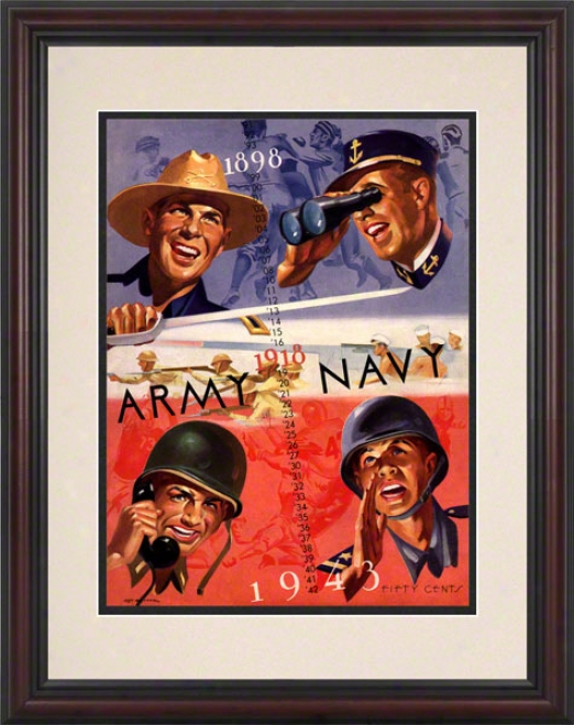 1943 Army Vs. Navy 8.5 X 11 Framed Historic Football Print