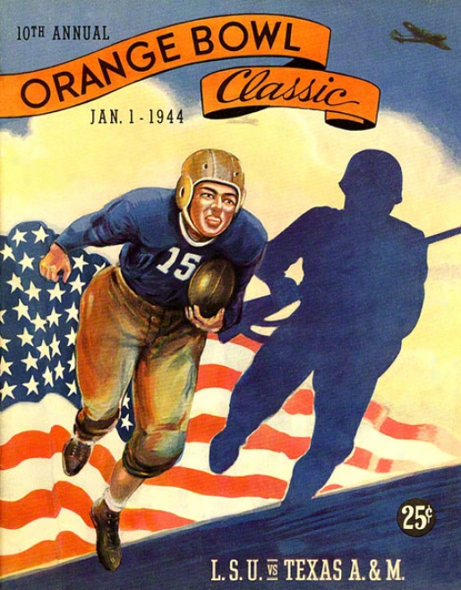 1944 Lsu Vs. Texas A&m 22 X 30 Canvas Historic Football Print