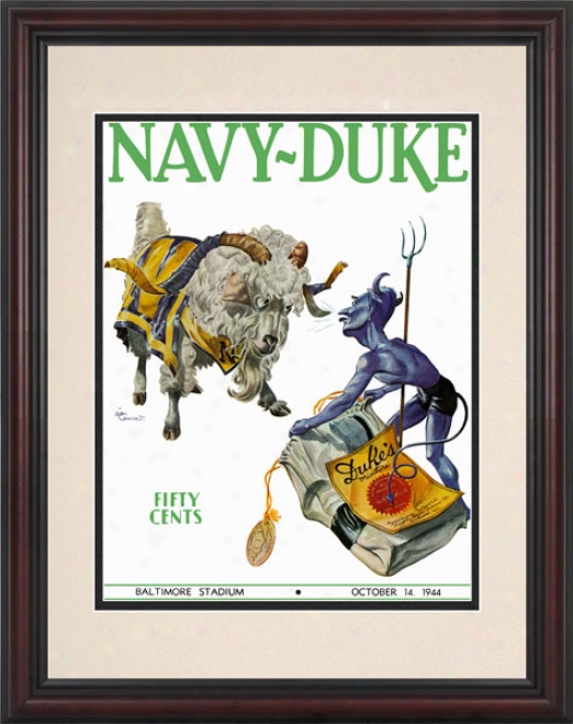 1944 Navy Midshipmen Vs. Duke Blue Devils 8.5 X 11 Framed Historic Foorball Print