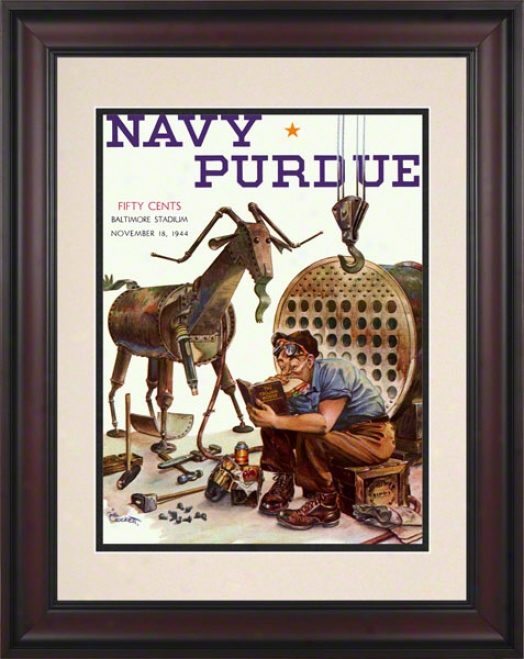 1944 Navy Vs. Purdie 10.5x14 Framed Historic Football Print