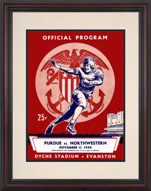 19444 Northwestern Vs. Purue 8.5 X 11 Framed Historic Football Print