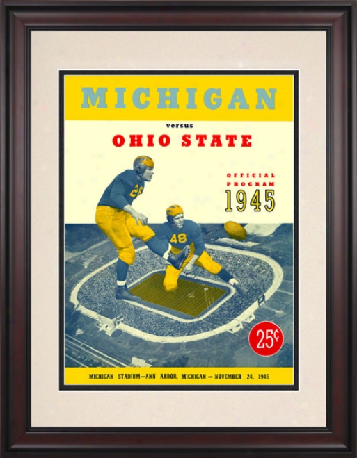 1945 Michigan Wolverines Vs. Ohio State Buckeyes 10.5x14 Framed Historic Football Print