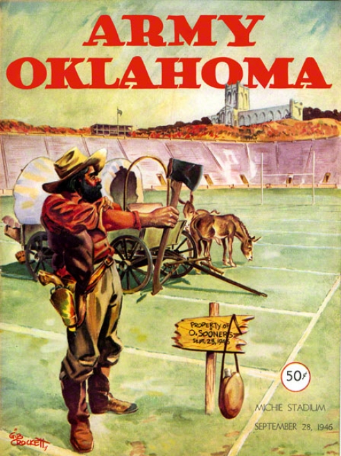 1946 Army Vs Oklahoma 36 X 48 Canvas Historic Football Print