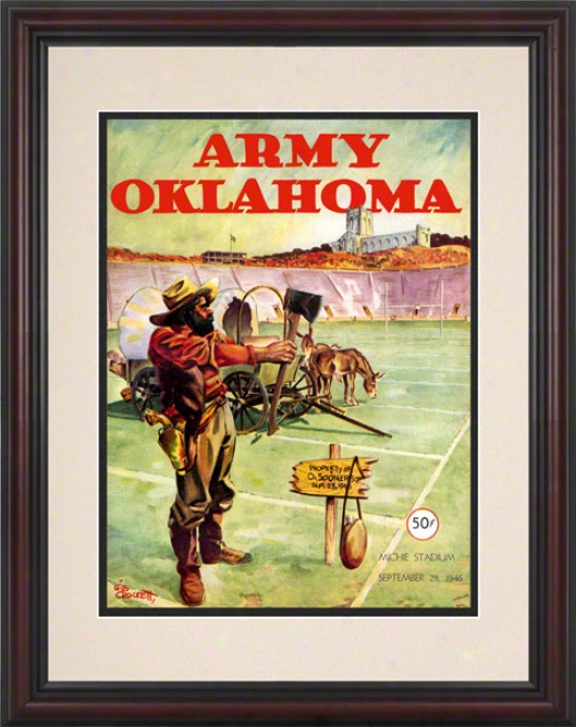 1946 Army Vs Oklahoma 8.5 X 11 Framed Historic Football Print