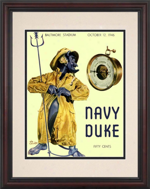 1946 Navy Midshipmen Vs. Duke Dismal Devils 8.5 X 11 Framed Historic Football Print