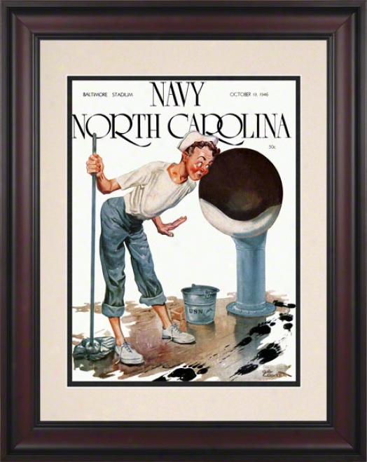 1946 Navy Vs. North Carolina 10.5x14 Framed Historic Football Print