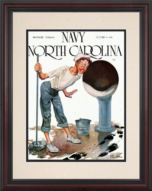 1946 Navy Vs. North Carolina 8.5 X 11 Framed Historic Football Print