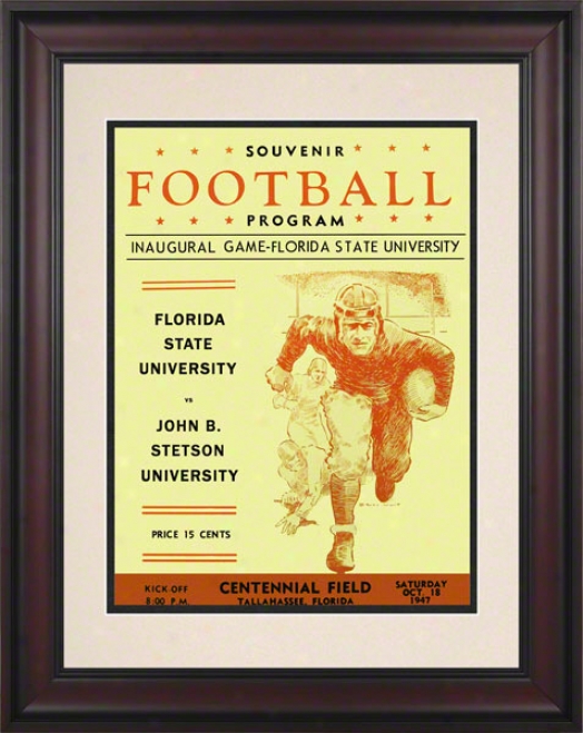 1947 Florida State First Game 10.5x14 Framed Historic Football Print