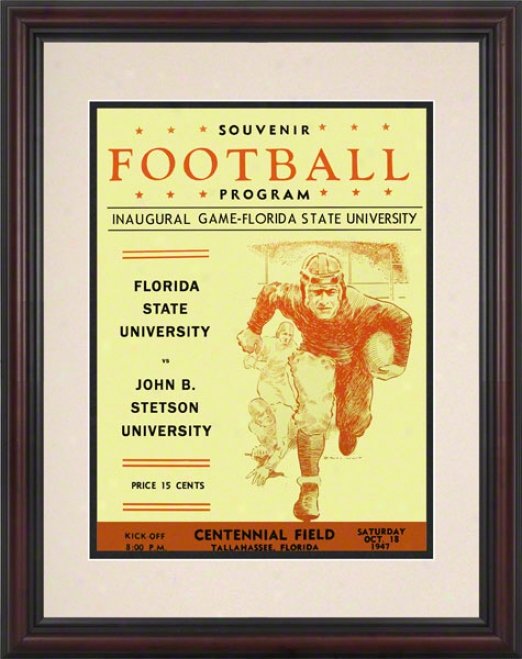 1947 Florida Express  First Game 8.5 X 11 Framed Historic Footbalp Print