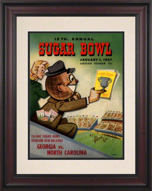 1947 Georgia Vs. North Carolina 10.5x14 Framed Historic Football Print