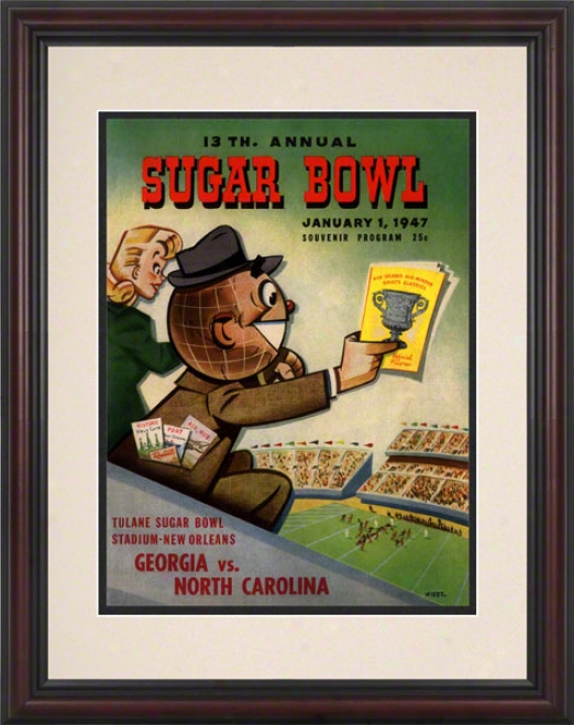 1947 Georgia Vs. North Carolina 8.5 X 1 1Framed Historic Football Print