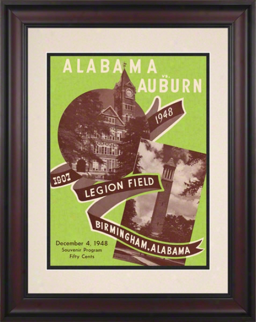 1948 Alabama Vs. Auburn 10.5x14 Framed Historic Football Print