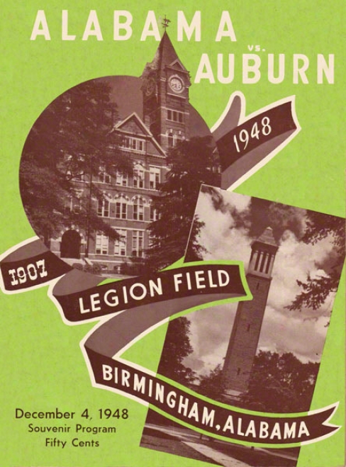 1948 Alabama Vs. Auburn 22 X 30 Canvas Historic Foootball Print