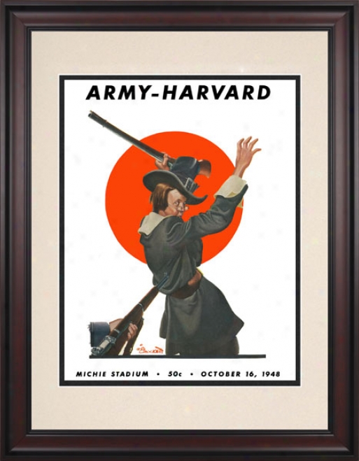 1948 Army Black Knights Vs. Harvard Crimson 10.5x14 Framed Historic Football Print