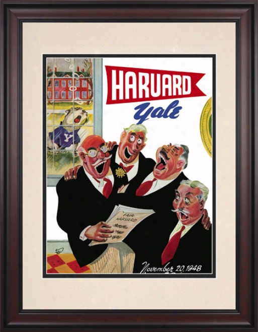 1948 Harvard Crimson Vs. Yale Bulldogs 10.5x14 Framed Historic Football Print