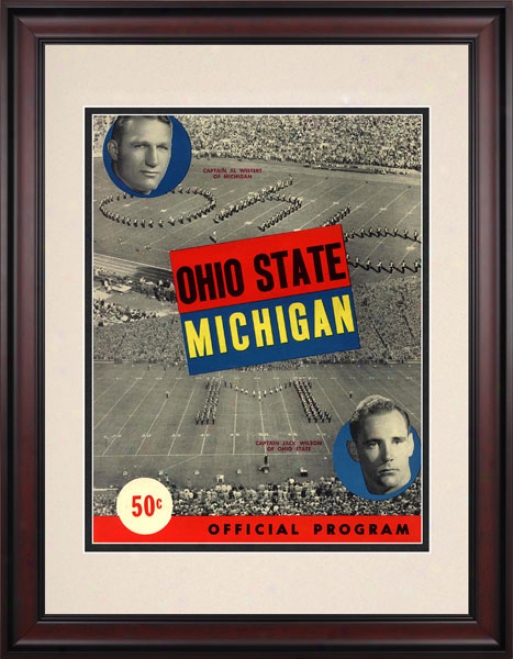 1949 Michigan Wolverines Vs. Ohio State Buckeyes 10.5x14 Framed Historic Football Print