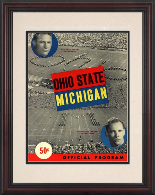 1949 Michigan Wolverines Vs. Ohio State Buckeyes 8.5 X 11 Framed Historic Football Print