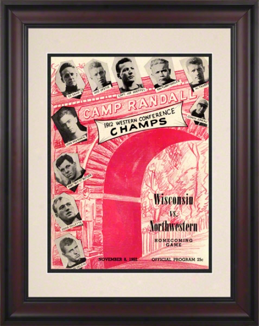 1952 Wisconsin Vs. Northwestern 10.5x14 Framed Historic Football Print