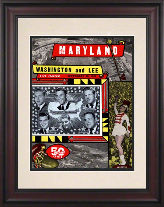 1953 Maryland Vs. Washington & Lee 10.5x14 Framed Historic Football Print