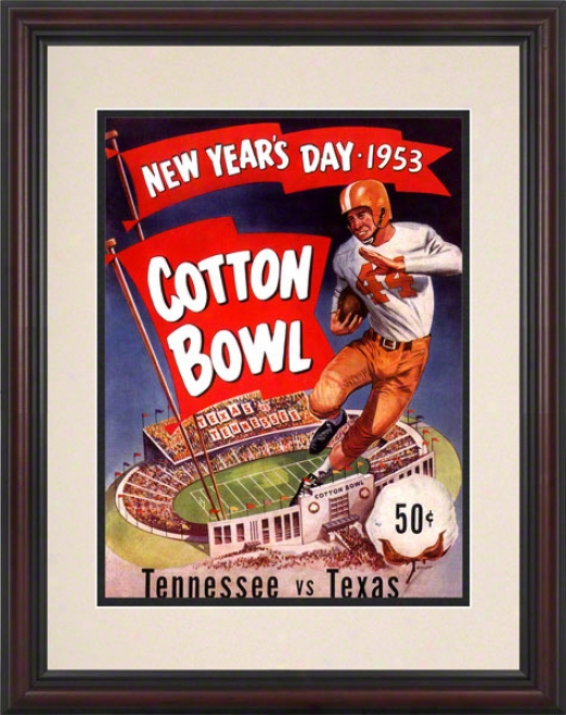 1953 Texas Vs. Tennessee 8.5 X 11 Framed Historic Football Print