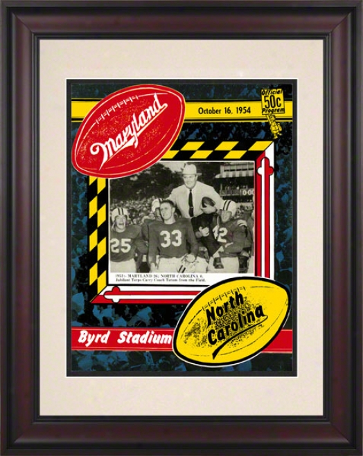 1954 Maryland Vz. North Carolina 10.5x14 Framed Hsitoric Football Print