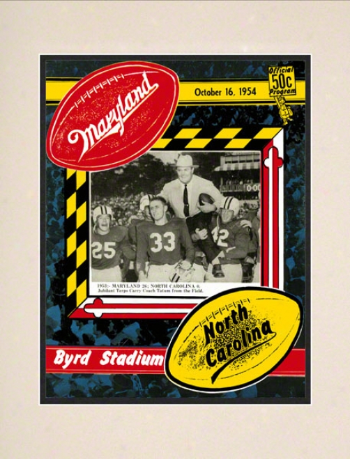 1954 Matyland Vs. North Carolina 10.5x14 Matted Hisgoric Football Print