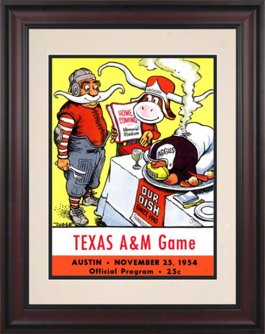 1954 Texas Vs. Texas A&m 10.5x14 Framed Historic Football Print