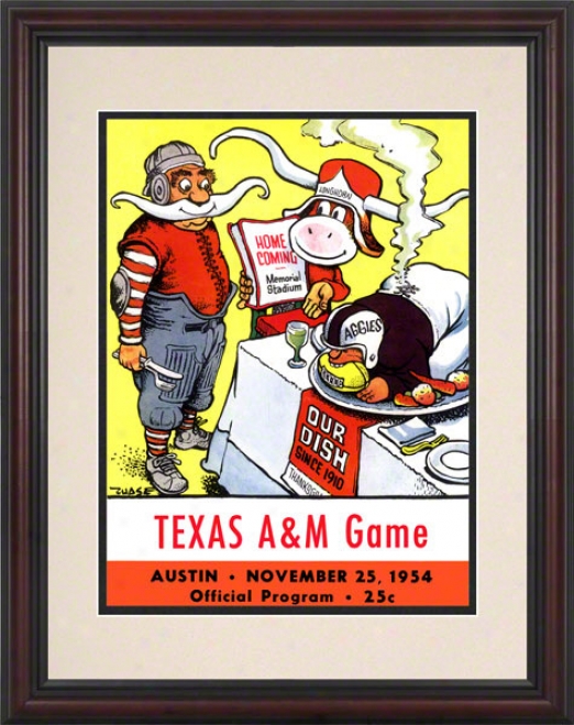 1954 Texas Vs. Texas A&m 8.5 X 11 Framed Historic Football Print