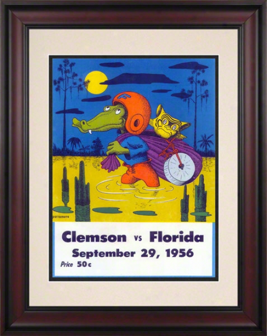 9156 Florida Vs. Clemson 10.5x14 Framed Historic Football Print