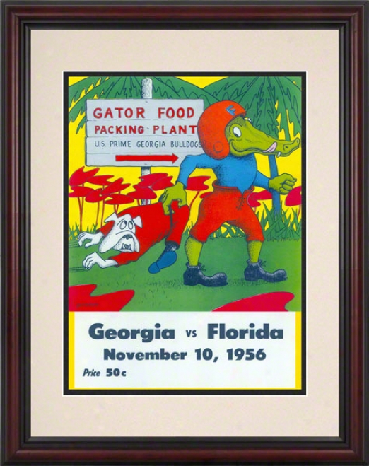 1956 Florida Vs. Georgia 8.5 X 11 Framed Historic Football Print