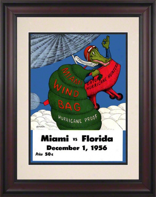 1956 Florida Vs. Miami 10.5x14 Framed Historic Football Print