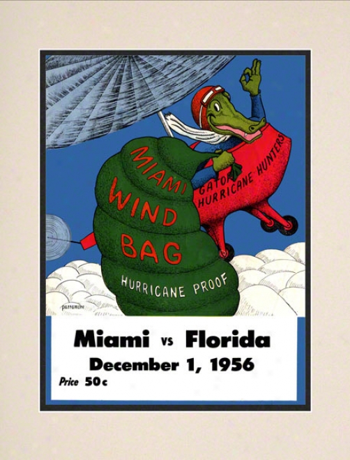 1956 Florida Vs. Miami 10.5x14 Matted Historic Football Print
