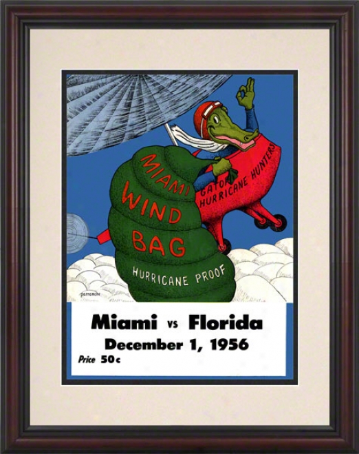 1956 Florida Vs. Miami 8.5 X 11 Framed Historic Football Print