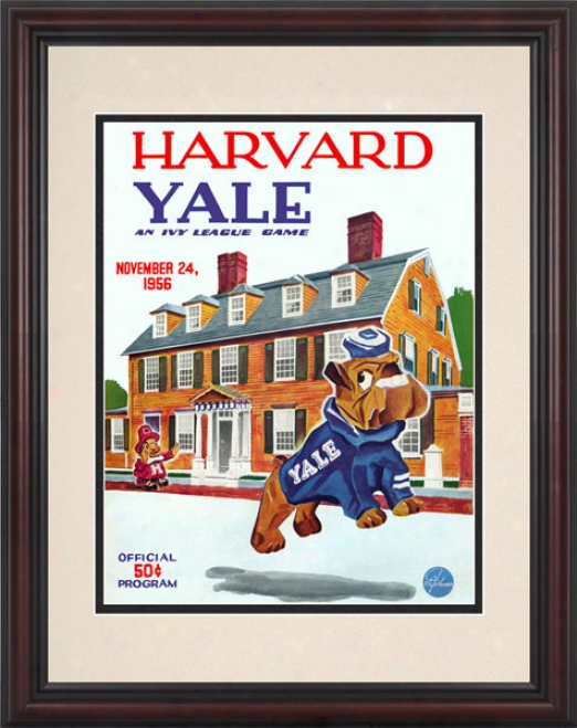 1956 Harvard Crimson Vs. Yale Bulldogs 8.5 X 11 Framed Historic Football Print