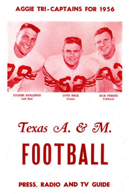 1956 Texas A&m Aggies 22 X 30 Canvas Historic Football Print