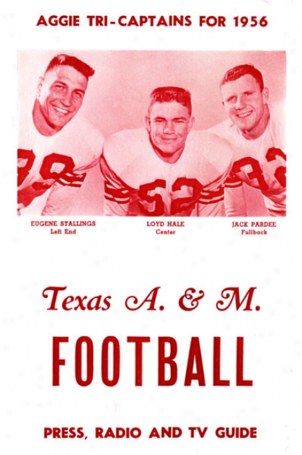 1956 Texas A&m Aggies 36 X 48 Canvas Hisstoric Fotball Print