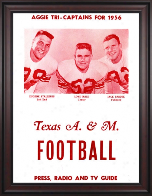 1956 Texas A&m Aggies 36 X 48 Framed Canvas Historic Football Print