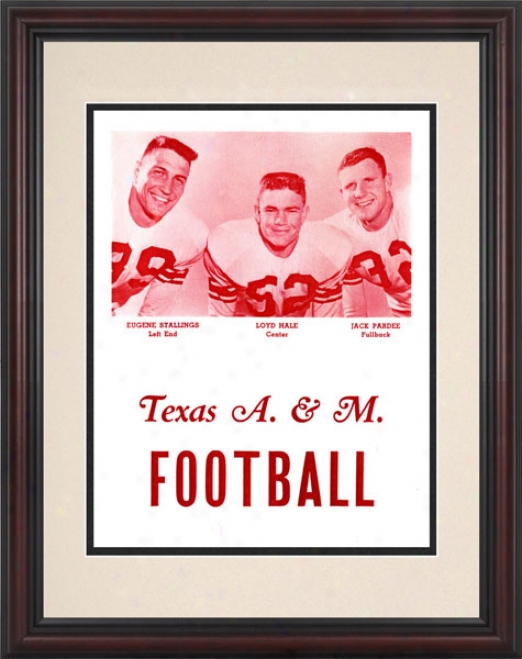 1956 Texas A&m Aggi3s 8.5 X 11 Framed Historic Football Print