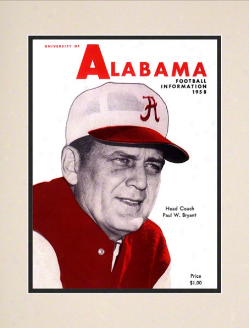 1958 Alabama Presq Guide 10.5x14 Matted Historic Football Print