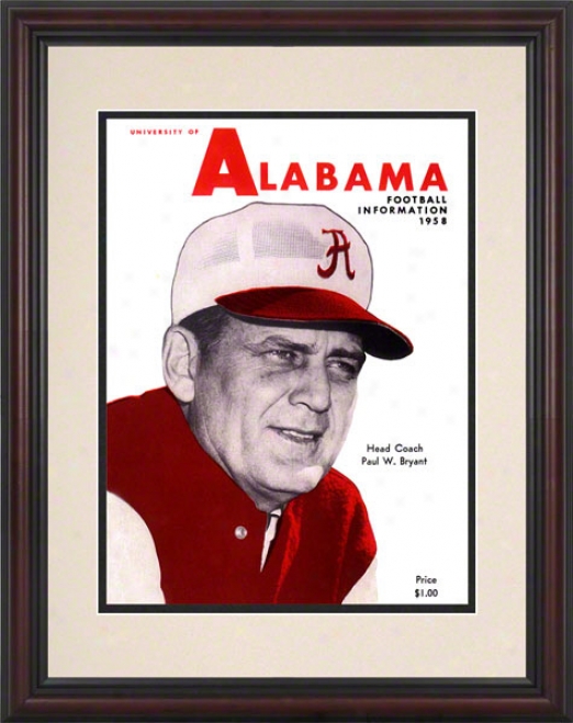 1958 Alabama Press Guide-book 8.5 X 11 Framed Historic Football Print