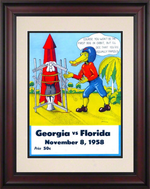 1958 Florida Vs. Georgia 10.5x14 Framed Historic Football Print