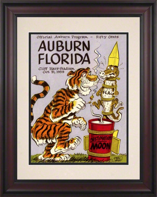 1959 Auburn Vs. Florida 10.5x14 Framed Historic Footballl Print