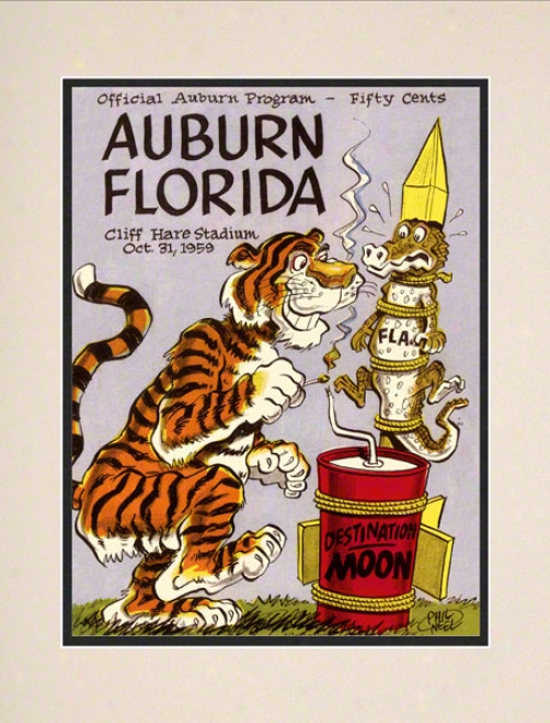 1959 Auburn Vs. Florida 10.5x14 Matted Historic Footvall Print