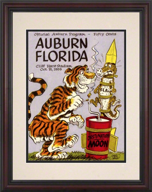 1959 Auburn Vs. Florida 8.5 X 11 Framed Historic Football Print